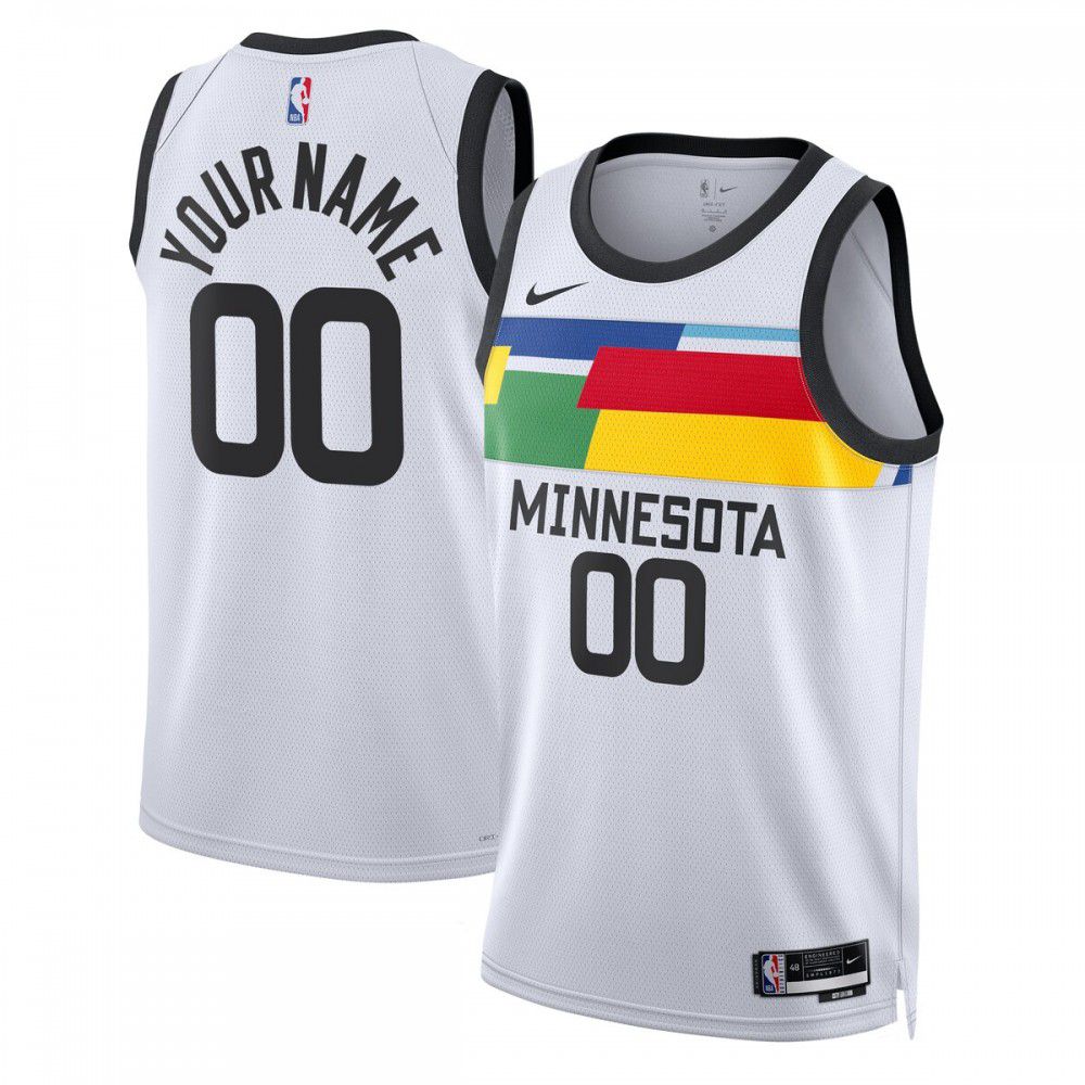 Minnesota Timberwolves Unisex 2022/23 Swingman Custom Jersey - City Edition - White-Pro Kit Vault | Brand New 26/27 Sports Jerseys